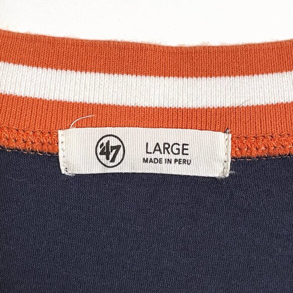 Detroit Tigers Women’s 47 Brand Navy V-Neck T-Shirt L - Picture 8 of 9